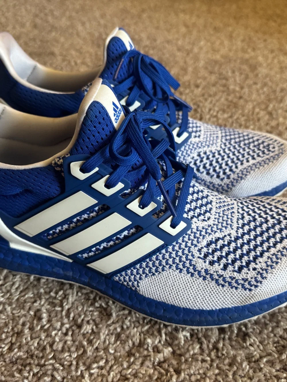 adidas Ultraboost 1.0 Blue & White Knit Training Sneakers
